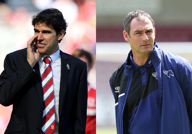 Aitor Karanka y Paul Clement entrenando